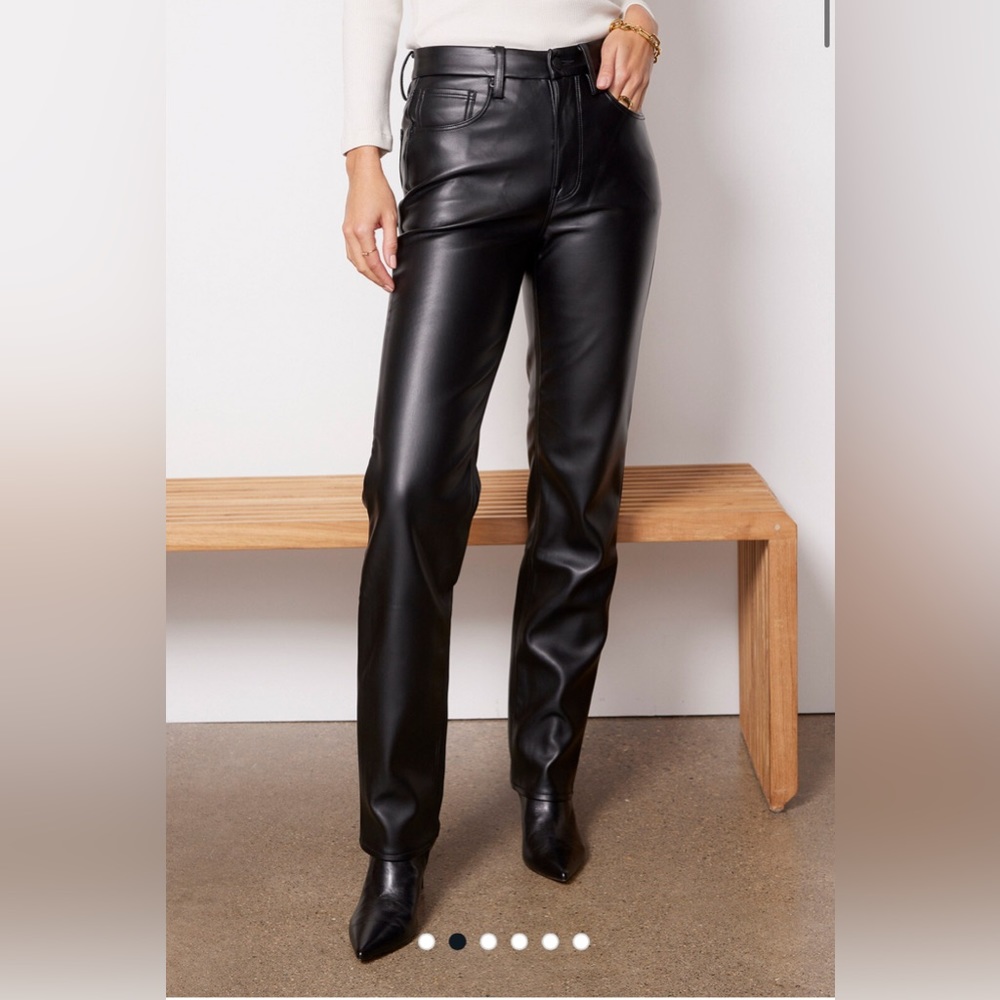 Good American Better Than Leather Straight Pants Size 0/25